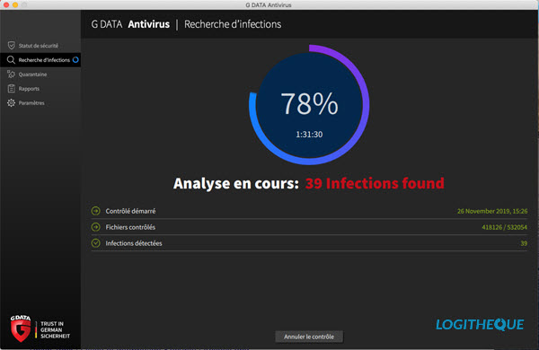 G DATA Antivirus pour Mac